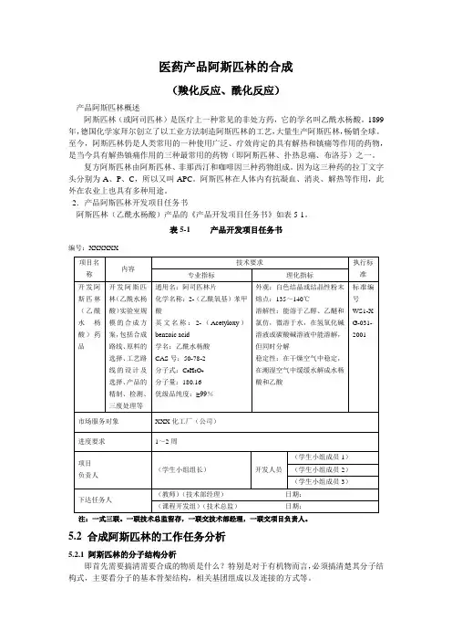 医药产品阿司匹林的合成