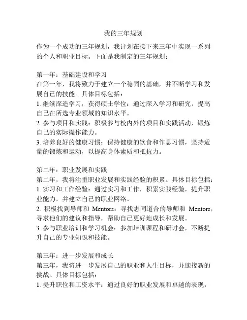 我的三年规划