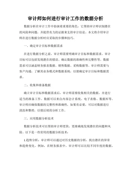 审计师如何进行审计工作的数据分析