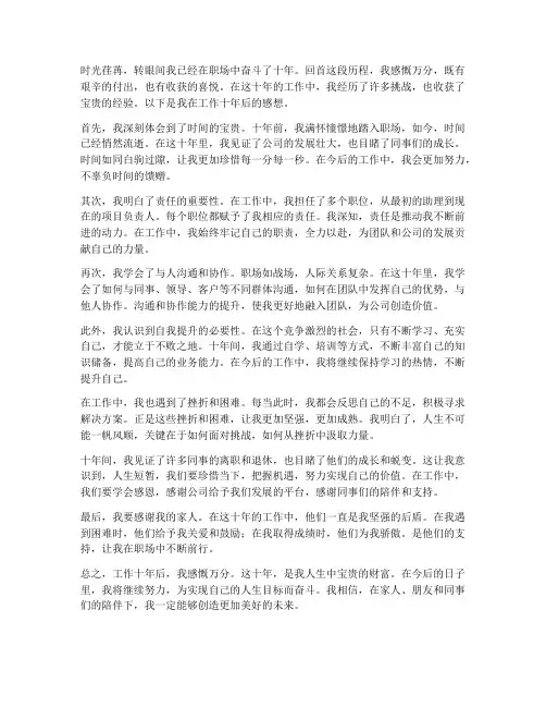 工作十年后感想