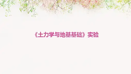 《土力学与地基基础》实验