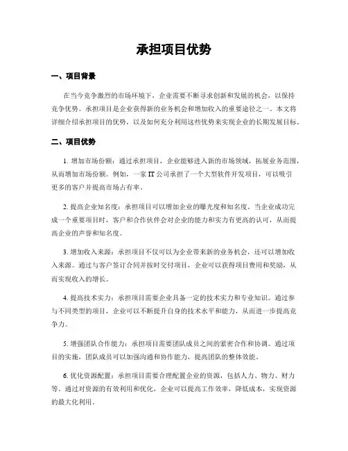 承担项目优势