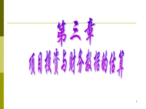 项目投资与财务数据的估算PPT课件
