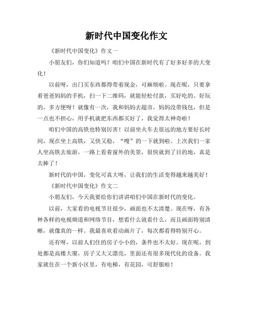 新时代中国变化作文