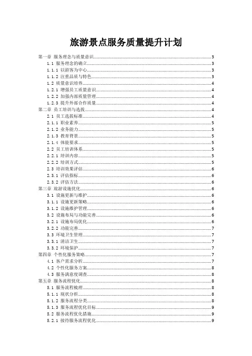 旅游景点服务质量提升计划