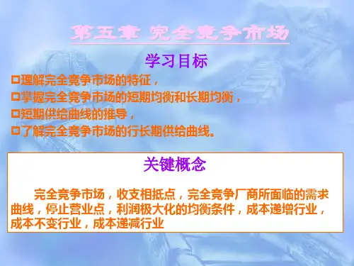 第5章  完全竞争市场