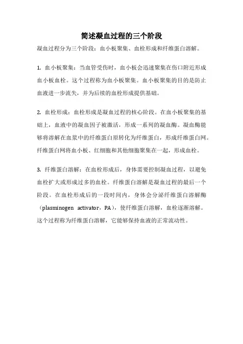 简述凝血过程的三个阶段