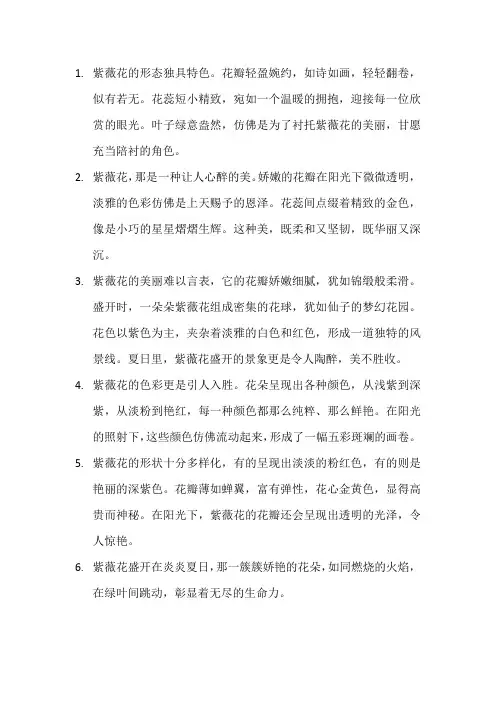 描写紫薇花的优美句子2