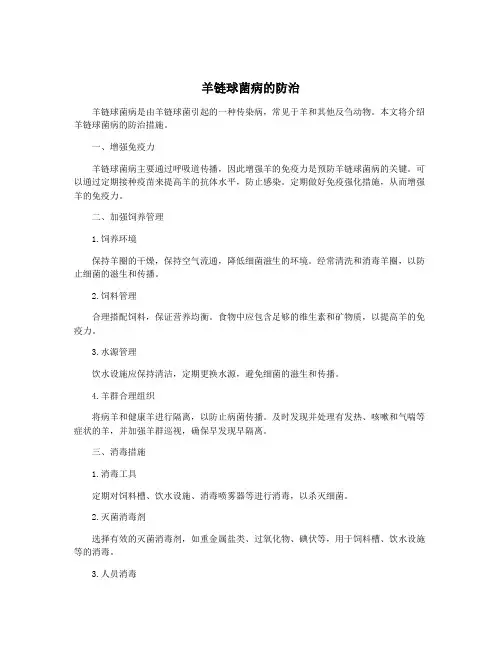 羊链球菌病的防治