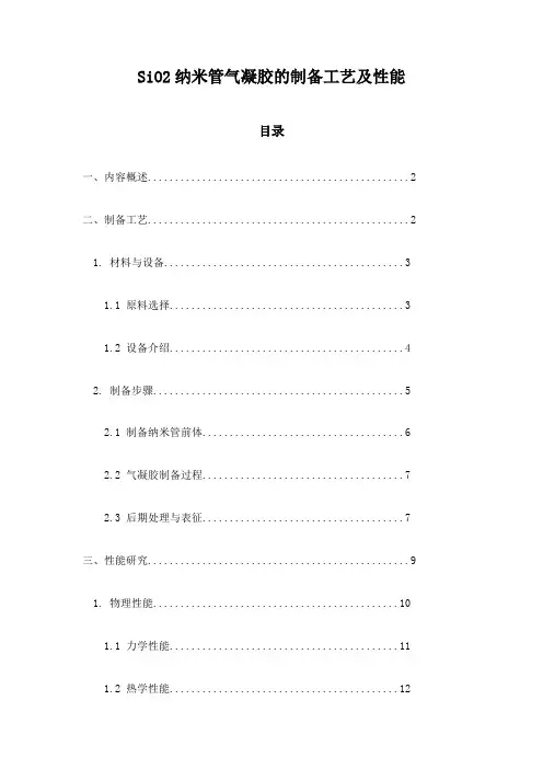 SiO2纳米管气凝胶的制备工艺及性能