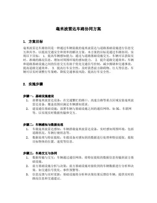 毫米波雷达车路协同方案