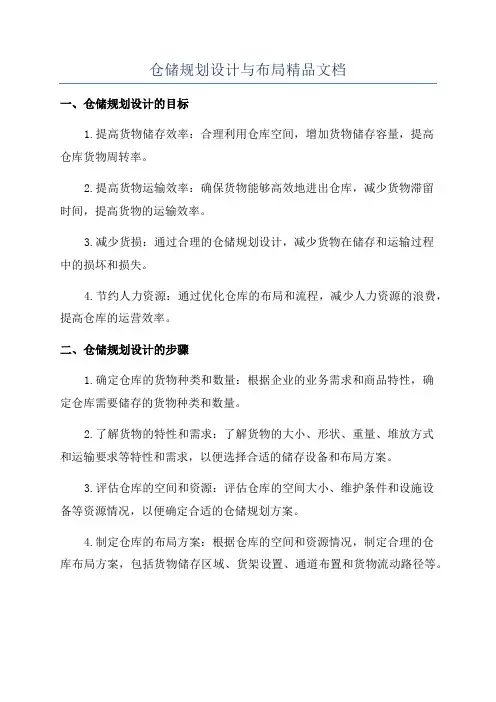 仓储规划设计与布局精品文档