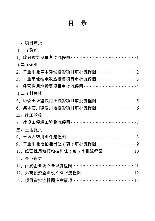 投资项目审批流程图目录 - 未来科技城