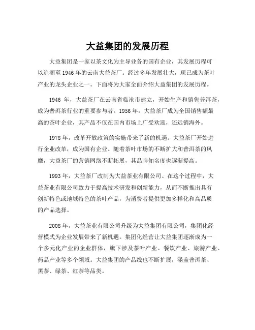 大益集团的发展历程