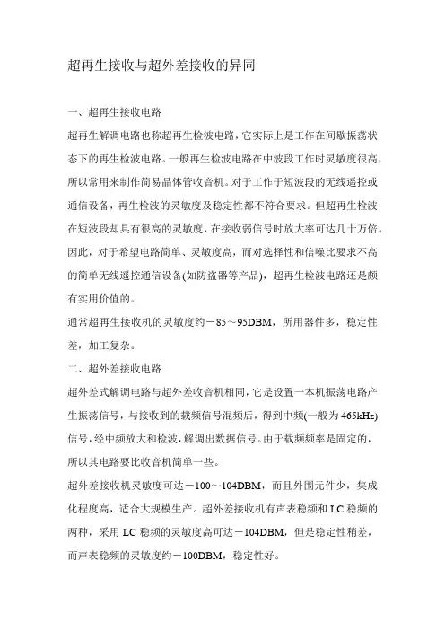 超再生接收与超外差接收的异同