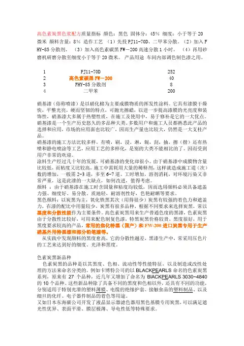 色素炭黑应用知识