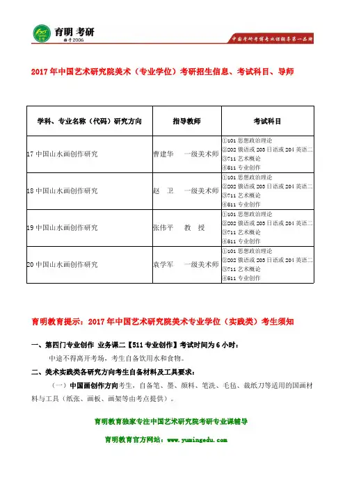 2017年中国艺术研究院中国山水画创作研究 711艺术概论考研参考书
