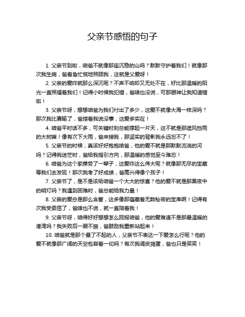 父亲节感悟的句子