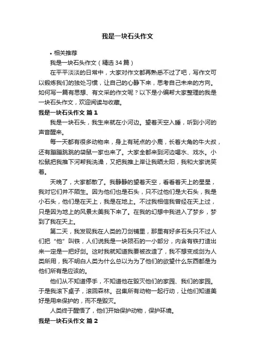 我是一块石头作文