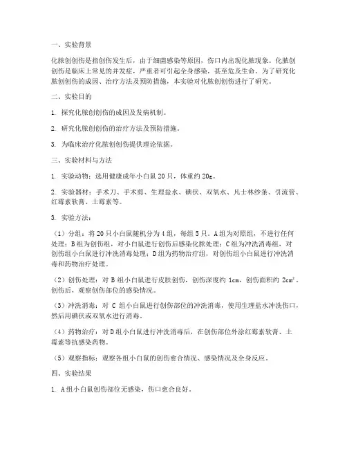化脓创创伤实验报告