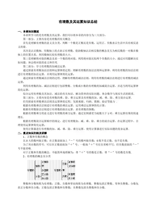 第二章有理数及其运算知识总结+教师用