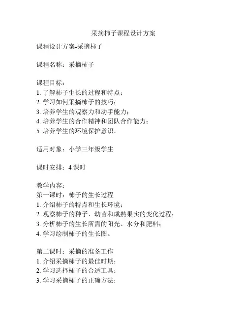采摘柿子课程设计方案