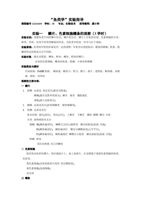 鱼类学实验指导(生物技术)