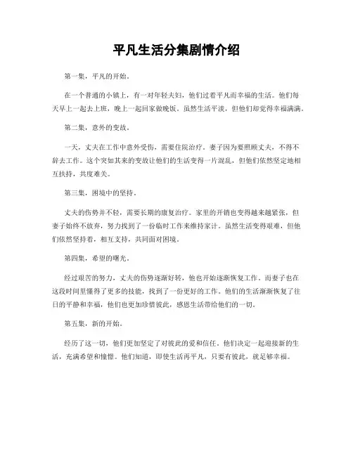 平凡生活分集剧情介绍