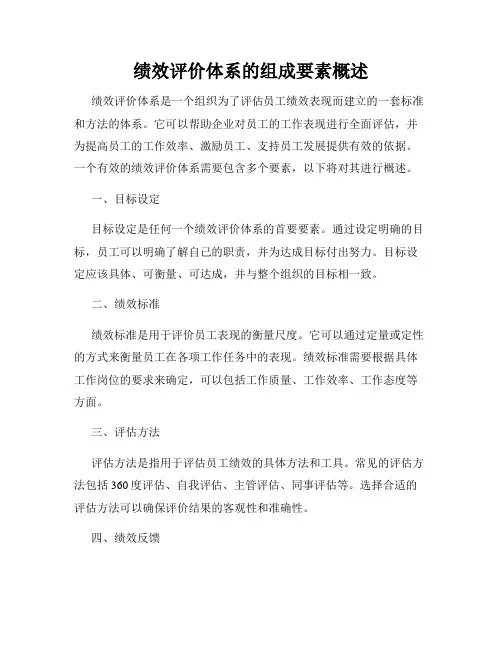绩效评价体系的组成要素概述