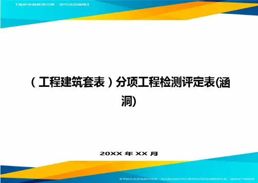 (工程建筑)分项工程检测评定表(涵洞)精编