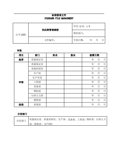 SMP-供应商质量审计管理规程