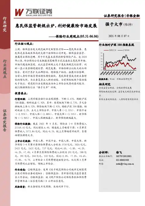 保险行业周观点：惠民保监管新规出炉，利好健康险市场发展