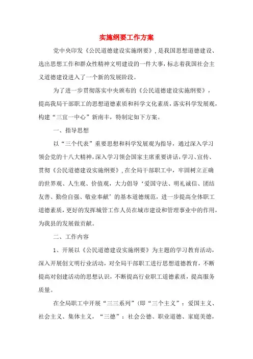 实施纲要工作方案