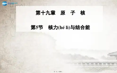 高中物理 第5节 核力与结合能课件 新人教版选修35