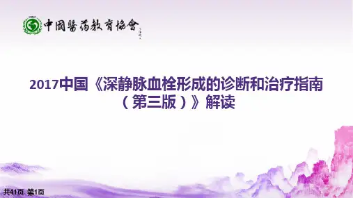 《中国深静脉血栓诊疗指南(第三版)》解读(附解说词)