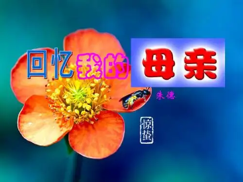 语文版七年级第5课《回忆我的母亲》