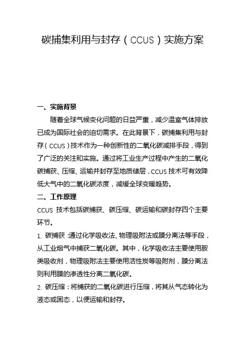 碳捕集利用与封存(CCUS)实施方案(二)