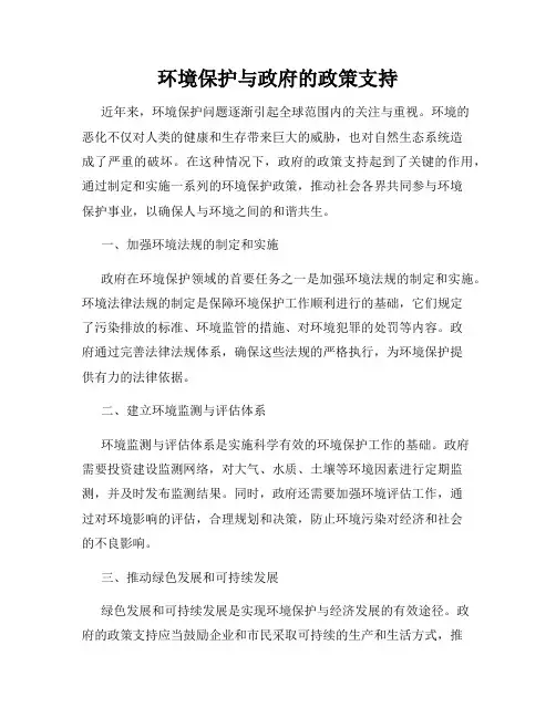环境保护与政府的政策支持