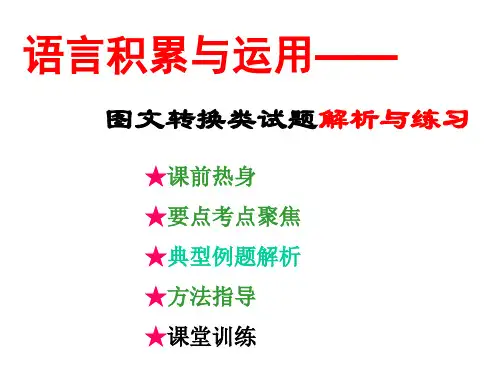 中考语文训练专题----图文转换【优质PPT】