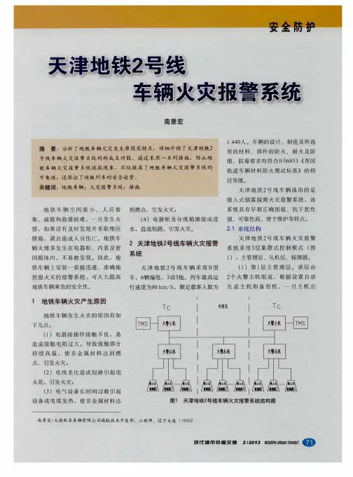 天津地铁2号线车辆火灾报警系统