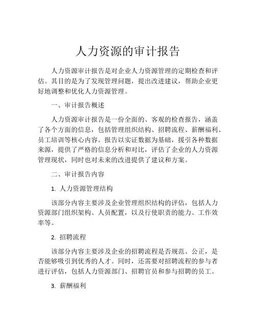 人力资源的审计报告