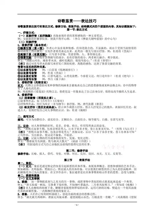 老师诗歌鉴赏表达技巧