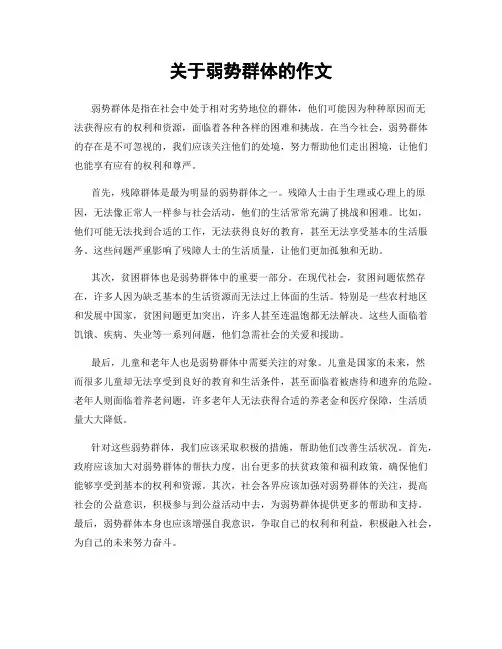 关于弱势群体的作文