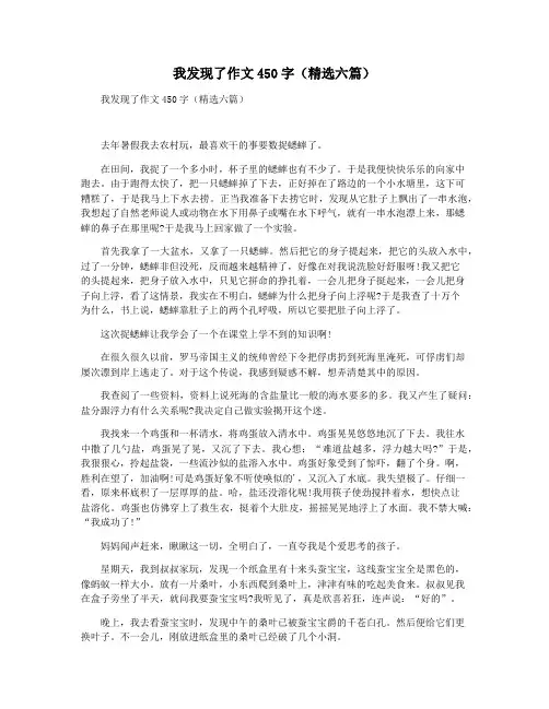 我发现了作文450字(精选六篇)