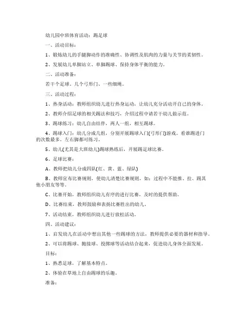 中班教案《足球》