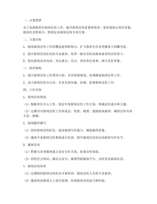 新闻宣传专项方案