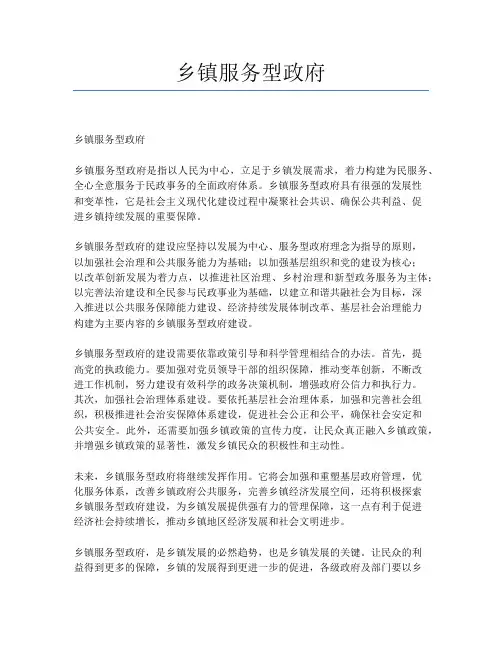 乡镇服务型政府