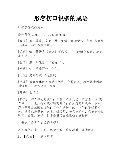 形容伤口很多的成语