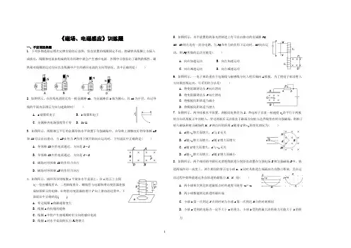 《磁场、电磁感应》训练题(含详细答案)