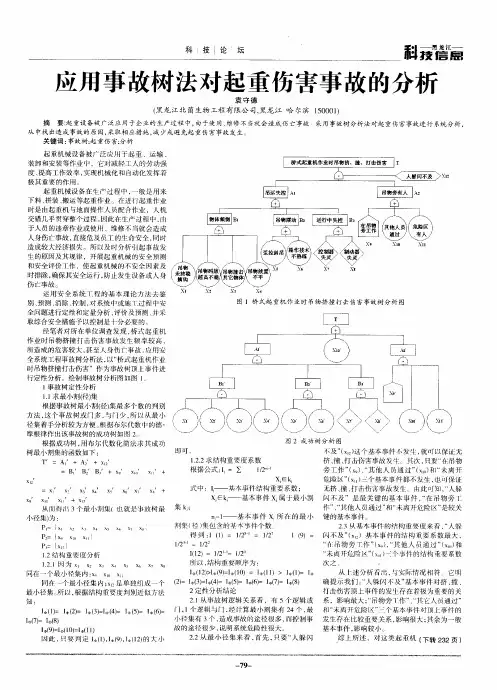 应用事故树法对起重伤害事故的分析